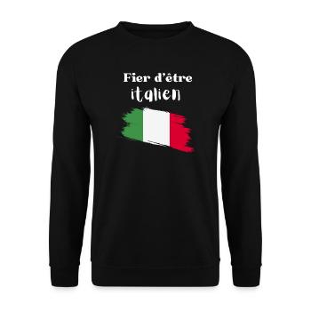 Fier d'être Italien - Sweat-shirt Unisexe - noir - Devant - Alina (178cm) & Michal (187cm)