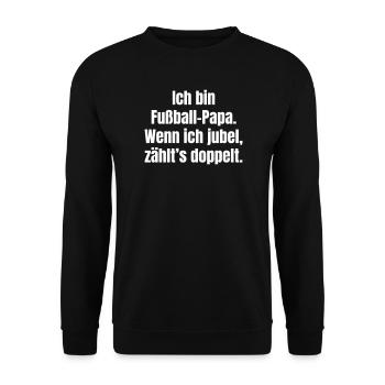 Football : les encouragements de papa comptent deux fois - Sweat-shirt Unisexe - noir - Devant - Alina (178cm) & Michal (187cm)