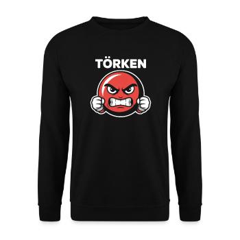 Drôle Dire Törken Dessin animé Drôle Dinde Mème - Sweat-shirt Unisexe - noir - Devant - Alina (178cm) & Michal (187cm)