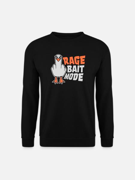 Rage Bait Mode Möwe Vogel Böse Lustig Provokation - Unisex Pullover - Schwarz