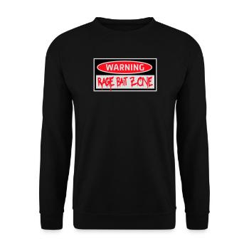 Avertissement Rage Appât Attention Zone Panneau Amusant Avertissement - Sweat-shirt Unisexe - noir - Devant - Alina (178cm) & Michal (187cm)