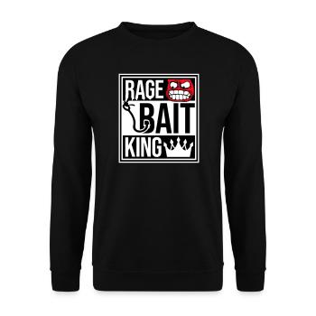 Rage Bait King en ligne Troll Attention Fun - Sweat-shirt Unisexe - noir - Devant - Alina (178cm) & Michal (187cm)