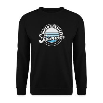 Schwimmen Wassersport Schwimmer Geschenke - Unisex Pullover - Schwarz - Vorne - Alina (178cm) & Michal (187cm)