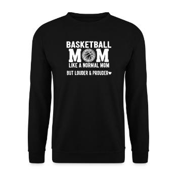 Stolze Lustige Basketball Mama Design Mama - Unisex Pullover - Schwarz - Vorne - Alina (178cm) & Michal (187cm)