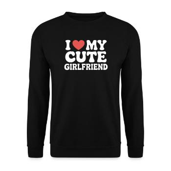 I love my cute girlfriend Liebe meine Freundin - Unisex Sweatshirt - black - Front - Alina (178cm) & Michal (187cm)