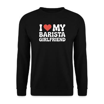 J’aime ma copine barista Barista Freundin - Sweat-shirt Unisexe - noir - Devant - Alina (178cm) & Michal (187cm)