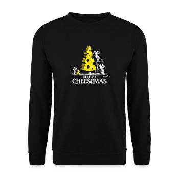 Fröhliche Cheesemas niedliche Mäuse & Käsebaum-Tee - Unisex Pullover - Schwarz - Vorne - Alina (178cm) & Michal (187cm)