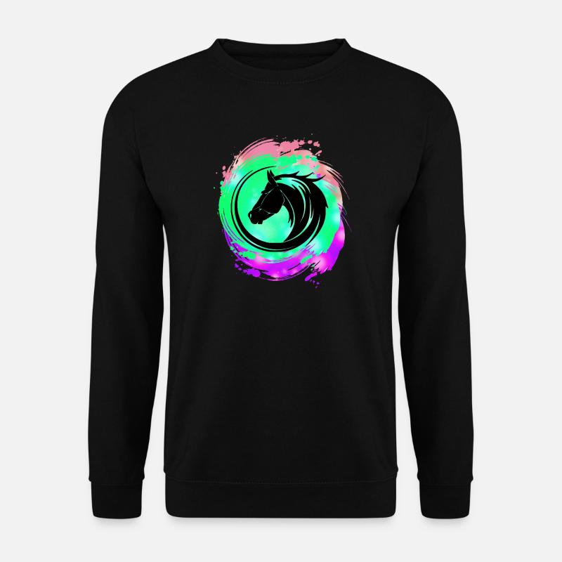 Pferdekopf Neon Kreislauf - Unisex Pullover - Schwarz