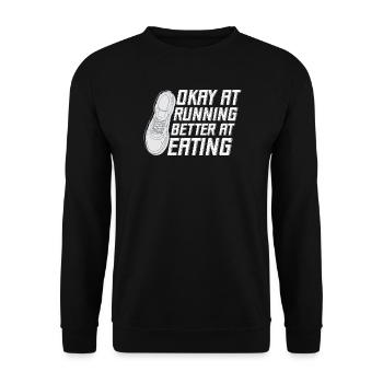 Marathon Runner Okay At Running Gift - Sweat-shirt Unisexe - noir - Devant - Alina (178cm) & Michal (187cm)