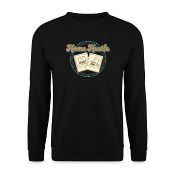 Accueil Hustle Rétro - Sweat-shirt Unisexe - noir - Devant - Alina (178cm) & Michal (187cm)