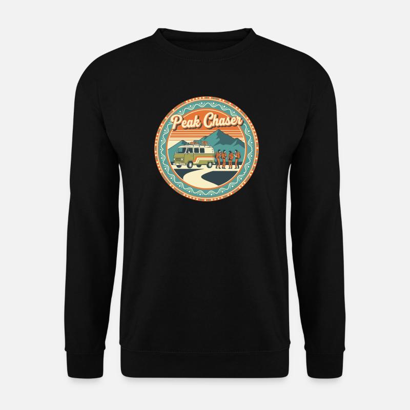 Peak Chaser Retro-Abenteuer - Unisex Pullover - Schwarz