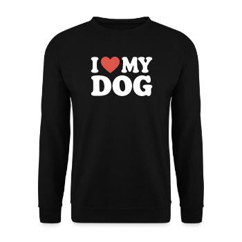 I love my dog Hundeliebe - Unisex Sweatshirt - black - Front - Alina (178cm) & Michal (187cm)