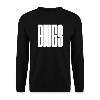 Blaues auffälliges Logo-Design - Unisex Pullover - Schwarz - Vorne - Alina (178cm) & Michal (187cm)