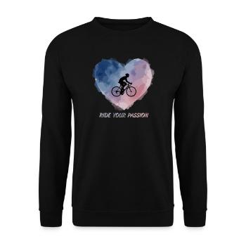 Aquarell-Herz-Fahrt - Unisex Pullover - Schwarz - Vorne - Alina (178cm) & Michal (187cm)