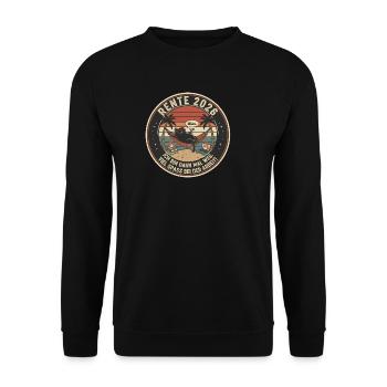 Rente de retraité Début de la retraite Chat Propriétaire de chat - Sweat-shirt Unisexe - noir - Devant - Alina (178cm) & Michal (187cm)