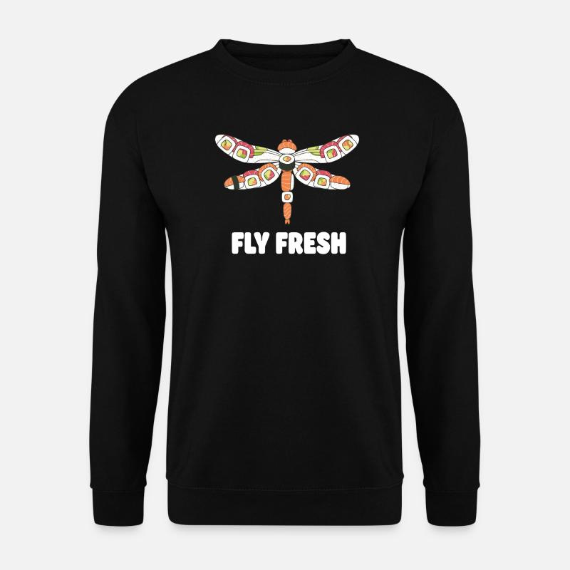 Sushi Dragonfly Fly Fresh - Unisex Pullover - Schwarz