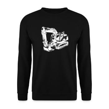 Excavator shovel hero and muscleman with cab - Unisex Sweatshirt - black - Front - Alina (178cm) & Michal (187cm)