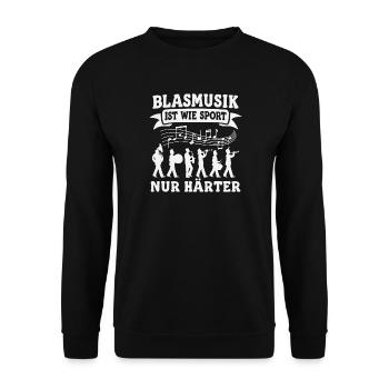 Brass band music is like sports Brass band musicians - Unisex Sweatshirt - black - Front - Alina (178cm) & Michal (187cm)