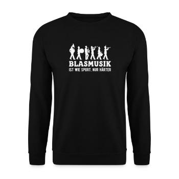 Brass band music is like sports Brass band musicians - Unisex Sweatshirt - black - Front - Alina (178cm) & Michal (187cm)
