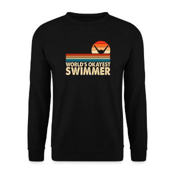Schwimmen Wassersport Schwimmer Geschenke - Unisex Pullover - Schwarz - Vorne - Alina (178cm) & Michal (187cm)
