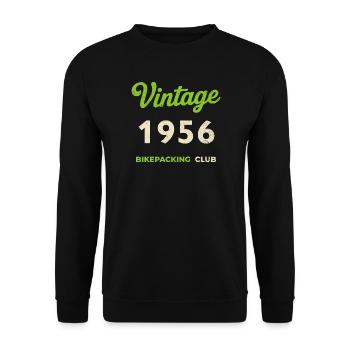 Vintage 1956 – Bikepacking Club Retro Birth Year - Unisex Sweatshirt - black - Front - Alina (178cm) & Michal (187cm)