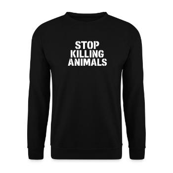 Animal Welfare | Stop animal cruelty – Statement - Unisex Sweatshirt - black - Front - Alina (178cm) & Michal (187cm)