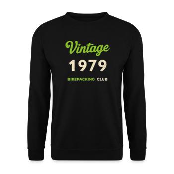 Vintage 1979 – Bikepacking Club Retro Birth Year - Unisex Sweatshirt - black - Front - Alina (178cm) & Michal (187cm)
