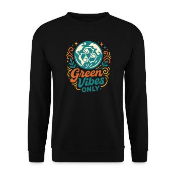Pure green vibes - Unisex Sweatshirt - black - Front - Alina (178cm) & Michal (187cm)