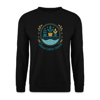 Grüner Daumen - Unisex Pullover - Schwarz - Vorne - Alina (178cm) & Michal (187cm)