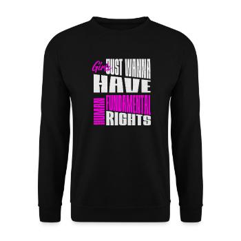 Mädchen Wollen Grundrechte Frauenrechte Menschen - Unisex Pullover - Schwarz - Vorne - Alina (178cm) & Michal (187cm)