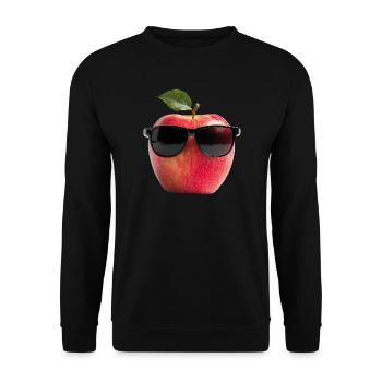 Apfel mit Sonnenbrille - Unisex Pullover - Schwarz - Vorne - Alina (178cm) & Michal (187cm)