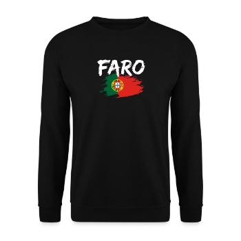 Faro Portugal Flag - Unisex Sweatshirt - black - Front - Alina (178cm) & Michal (187cm)