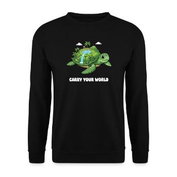 Tortue insulaire avec cascade - Sweat-shirt Unisexe - noir - Devant - Alina (178cm) & Michal (187cm)