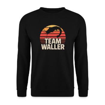 Wels Waller angeln Sportfischer Team Waller - Unisex Pullover - Schwarz - Vorne - Alina (178cm) & Michal (187cm)