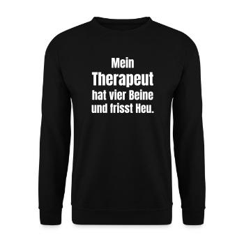 Pferd als Therapeut - Unisex Pullover - Schwarz - Vorne - Alina (178cm) & Michal (187cm)