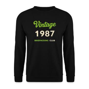 Vintage 1987 – Bikepacking Club Retro Birth Year - Unisex Sweatshirt - black - Front - Alina (178cm) & Michal (187cm)