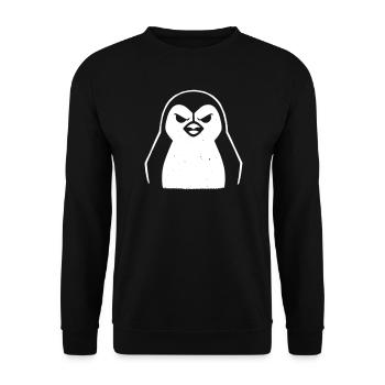 pinguin stencil grunge minimalistisch-vector Linux - Unisex Pullover - Schwarz - Vorne - Alina (178cm) & Michal (187cm)