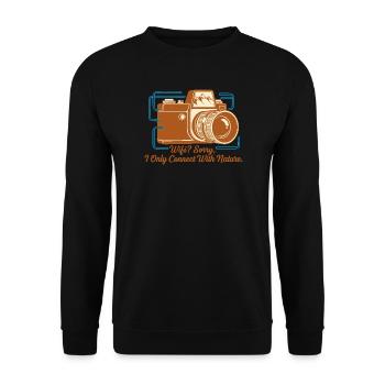 Natur statt WLAN - Unisex Pullover - Schwarz - Vorne - Alina (178cm) & Michal (187cm)