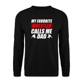 My favorite Wrestler Dad funny wrestling - Unisex Sweatshirt - black - Front - Alina (178cm) & Michal (187cm)