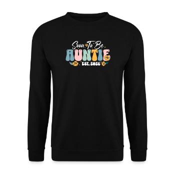 Soon To Be Auntie Est 2026 - Unisex Sweatshirt - black - Front - Alina (178cm) & Michal (187cm)