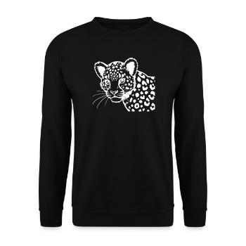 Leopard - Unisex Sweatshirt - black - Front - Alina (178cm) & Michal (187cm)