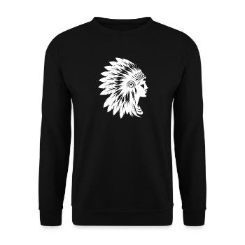 Elegant headdress with face in profile - Unisex Sweatshirt - black - Front - Alina (178cm) & Michal (187cm)