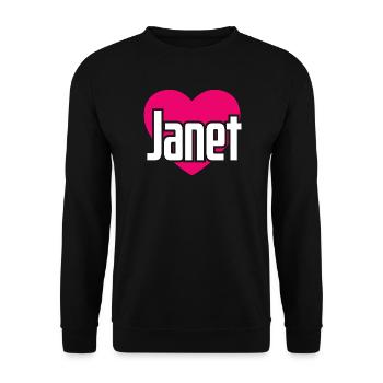 I Love Janet Pink Heart I Love Janet - Unisex Sweatshirt - black - Front - Alina (178cm) & Michal (187cm)