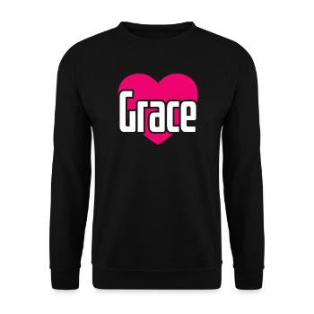 J’aime Grace Coeur rose J’aime Grace - Sweat-shirt Unisexe - noir - Devant - Alina (178cm) & Michal (187cm)