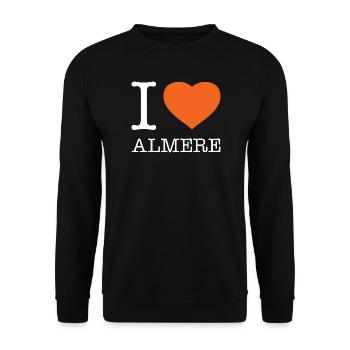I love Almere - Unisex Pullover - Schwarz - Vorne - Alina (178cm) & Michal (187cm)