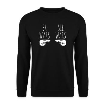 It was him, it was her - Unisex Sweatshirt - black - Front - Alina (178cm) & Michal (187cm)