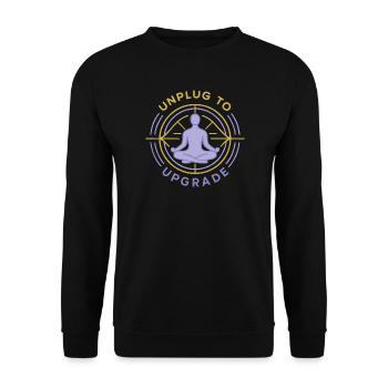Meditation Upgrade - Unisex Sweatshirt - black - Front - Alina (178cm) & Michal (187cm)