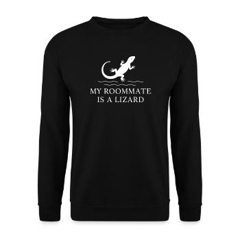 Mon colocataire est un lézard - Sweat-shirt Unisexe - noir - Devant - Alina (178cm) & Michal (187cm)
