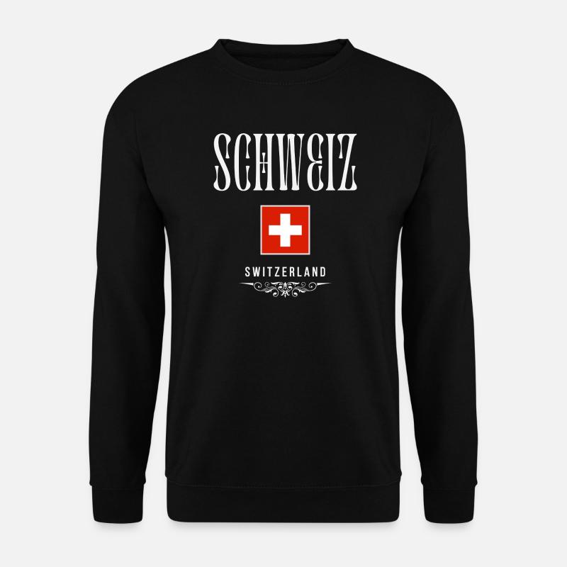 Schweizer Flagge, made in Switzerland - Unisex Pullover - Schwarz