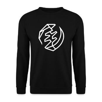 Geometric Ghana Style, Adinkra Symbol Gye Nyame - Unisex Sweatshirt - black - Front - Alina (178cm) & Michal (187cm)